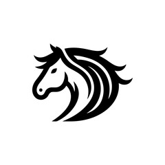 Horse head graphic in bold style