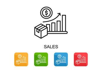 Sales Icon Multi Color Vector Illustration