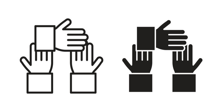 Collaboration icon silhouette vector designs. Editable Strokes