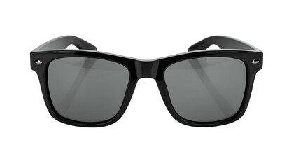 Classic style dark protective eyewear is presented against a solid black background