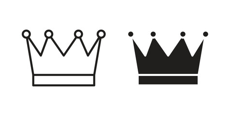 Crown icon silhouette vector designs. Editable Strokes