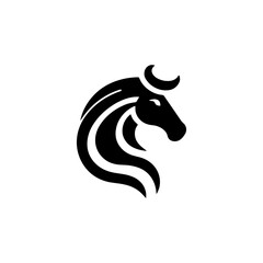 Horse head silhouette clean icon