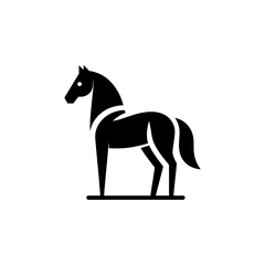 Horse stallion modern line drawing