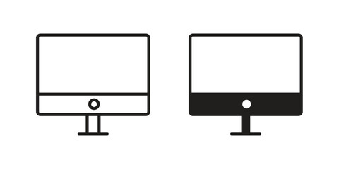 Desktop icon silhouette vector designs. Editable Strokes
