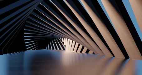 Fotobehang Kunst Abstract architecture background geometric shapes in design interior 3d render  © Annuitti