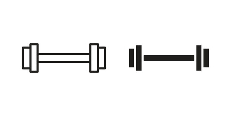 Dumbbell icon silhouette vector designs. Editable Strokes