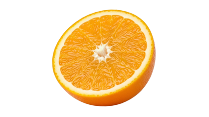 Citrus fruit slice displays vibrant interior texture against a dark background