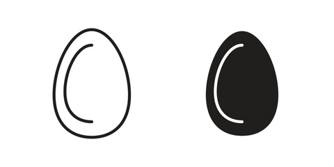 Egg icon silhouette vector designs. Editable Strokes