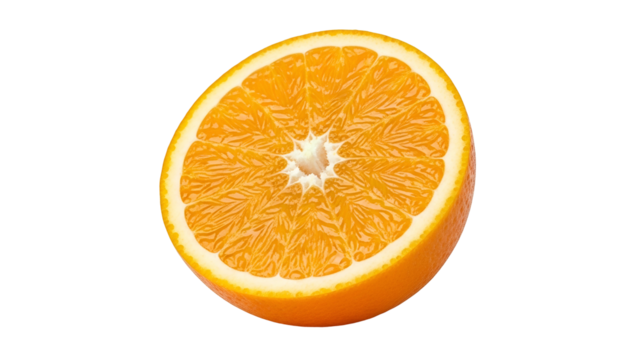 Citrus fruit slice displays vibrant interior texture against a dark background