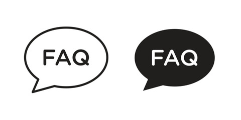 FAQ icon silhouette vector designs. Editable Strokes