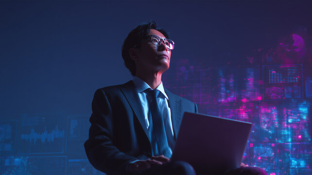 日本の男性が未来の事業を構想