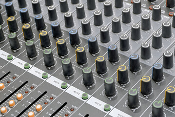 Part of audio mixing console
