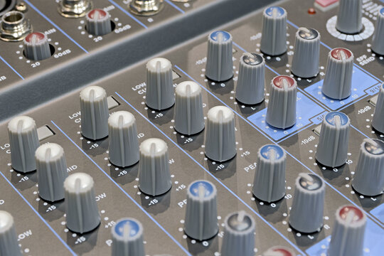 Part of audio mixing console