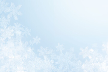 Snowflakes and golden light particles glowing softly on a dreamy festive background