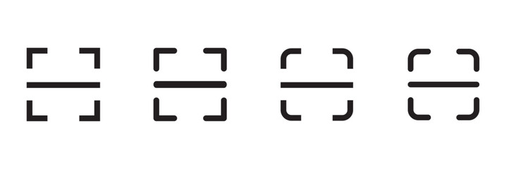 scan QR code icon scanning code sign. Code scanner icon. Barcode icons. Simple digital scanning QR code. Editable stroke.