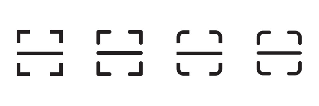 scan QR code icon scanning code sign. Code scanner icon. Barcode icons. Simple digital scanning QR code. Editable stroke.