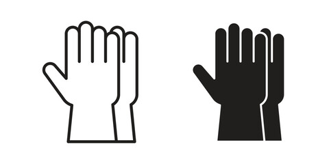 Glove icon silhouette vector designs. Editable Strokes
