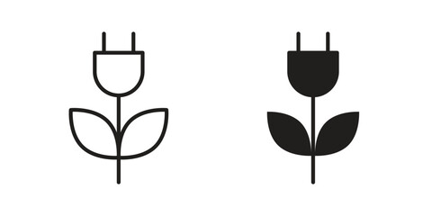 Green energy icon silhouette vector designs. Editable Strokes