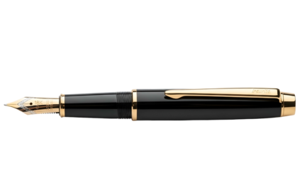 High quality writing instrument with gold accents photographed against a dark background