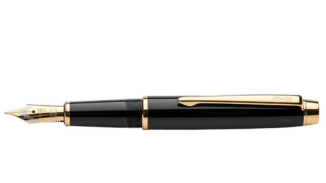 High quality writing instrument with gold accents photographed against a dark background