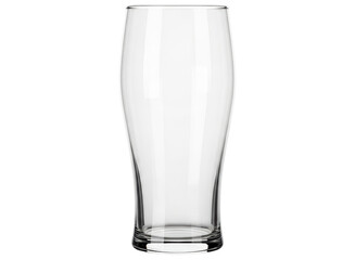 Clear empty pint glass for beverages, perfect for beer, water, or juice.
