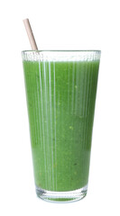 Tasty smoothie in glass isolated on white
