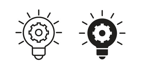 Innovation icon silhouette vector designs. Editable Strokes