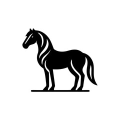 Horse monochrome glyph form