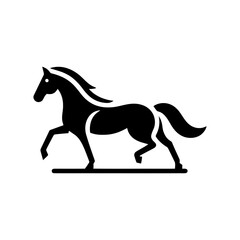 Horse silhouette icon in glyph style
