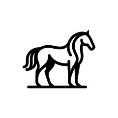 Fototapeta premium Horse monochrome line depiction