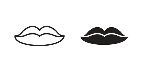 Lips icon silhouette vector designs. Editable Strokes