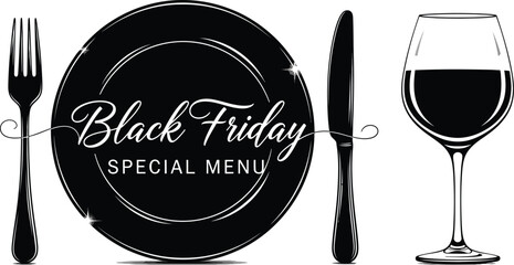 Dine in style this Black Friday with our special menu featuring elegant dining ware and wine