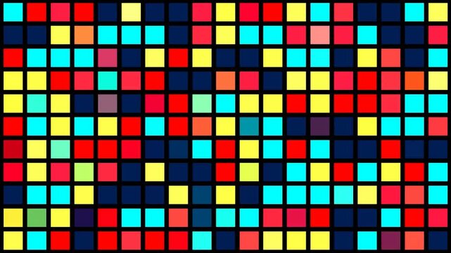 A grid of green squares arranged in a pattern with black border lines visible Abstract glowing square pattern Motion geometric Abstract pixel retro 8bit neon rgb video glitch noise texture squar - Powered by Adobe