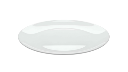 Smooth white oval serving dish sits isolated on a dark background