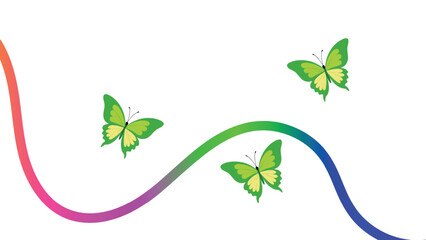 Naklejka premium abstract background with butterflies Abstract Gradient Color Shapes Pattern. Background with Wave Rainbow Ribbons. Vector Color Lines with Gradient. Geometric Shapes Graphic Design Element