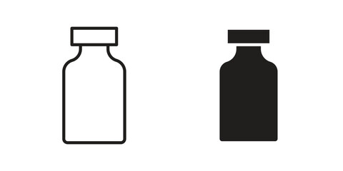 Milk bottle icon silhouette vector designs. Editable Strokes