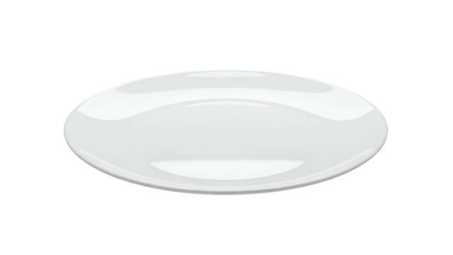 Smooth white oval serving dish sits isolated on a dark background