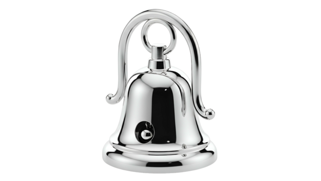 Highly polished metal tabletop summons object against a dark background