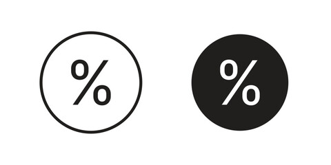 Percentage icon silhouette vector designs. Editable Strokes