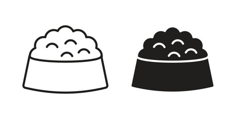 Pet food icon silhouette vector designs. Editable Strokes