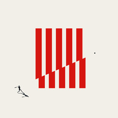 A baseball player hitting a ball with an upward jagged line graph in the background, symbolizing a disruptive game changer idea, achieving a massive sales goal, and market ambition.