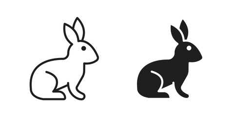 Rabbit icon silhouette vector designs. Editable Strokes