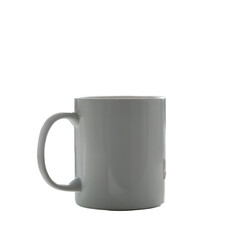 White mug isolated on transparent background, perfect for coffee or tea drinking