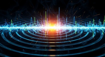 Abstract representation of sound waves with concentric circles