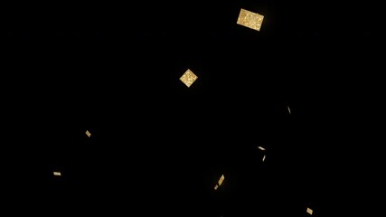 Glitter gold confetti on transparent background, celebration falling confetti effect. Festive design for party invitations, new years eve graphics. - Powered by Adobe