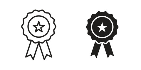 Rosette icon silhouette vector designs. Editable Strokes