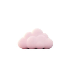 Pink cloud shaped night light isolated on transparent background for kids room