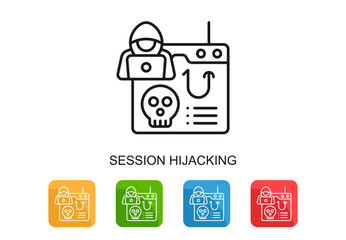 Session Hijacking Icon Multi Color Vector Illustration