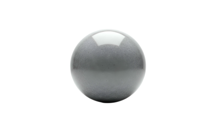 Isolated light gray sphere displays mixed surface texture against deep black background