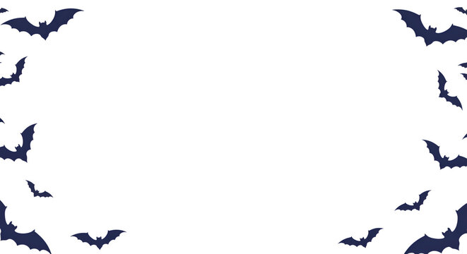 Spooky Halloween bats border creates a chilling atmosphere for festive decorations and haunted events, perfect for invitations and flyers